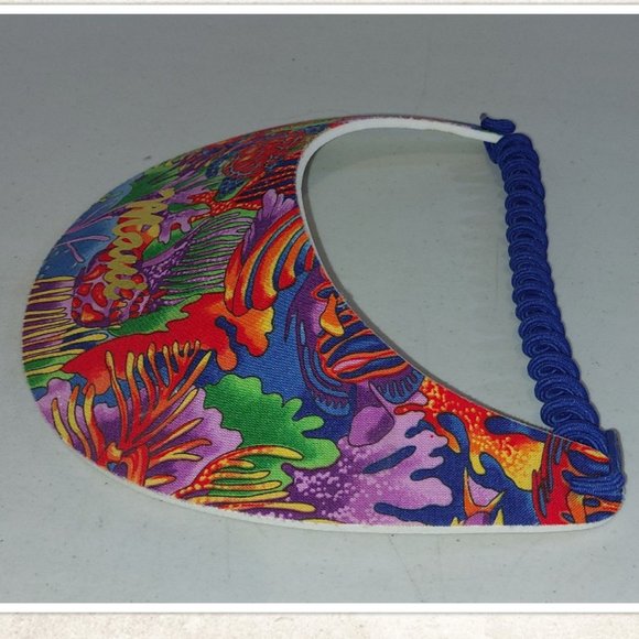 Vintage Ladies Maui Fabric Foam Soft Visor - Picture 2 of 3